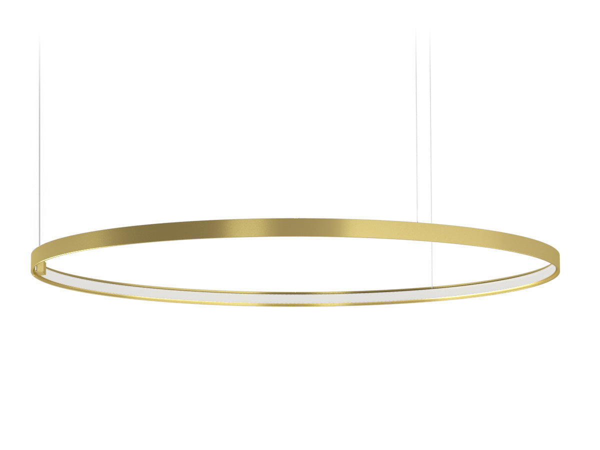Zero Round suspension lamp - Matte Brass - 100cm