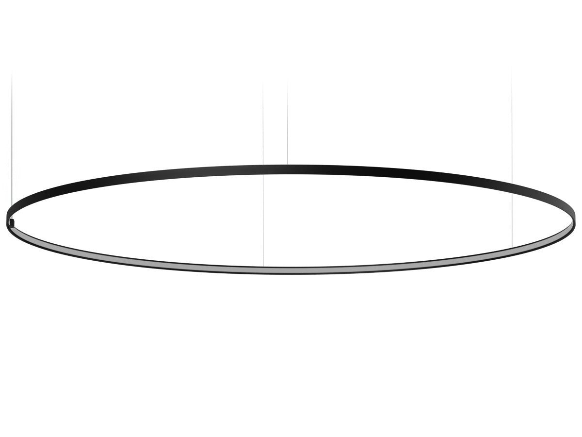 Zero Round suspension lamp - Black - 200cm