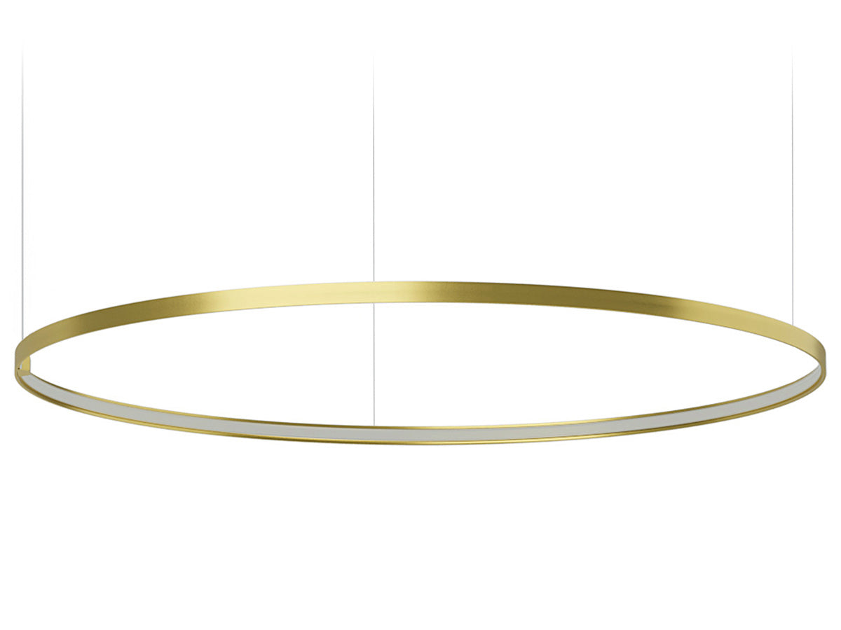 Zero Round suspension lamp - Matte Brass - 125cm