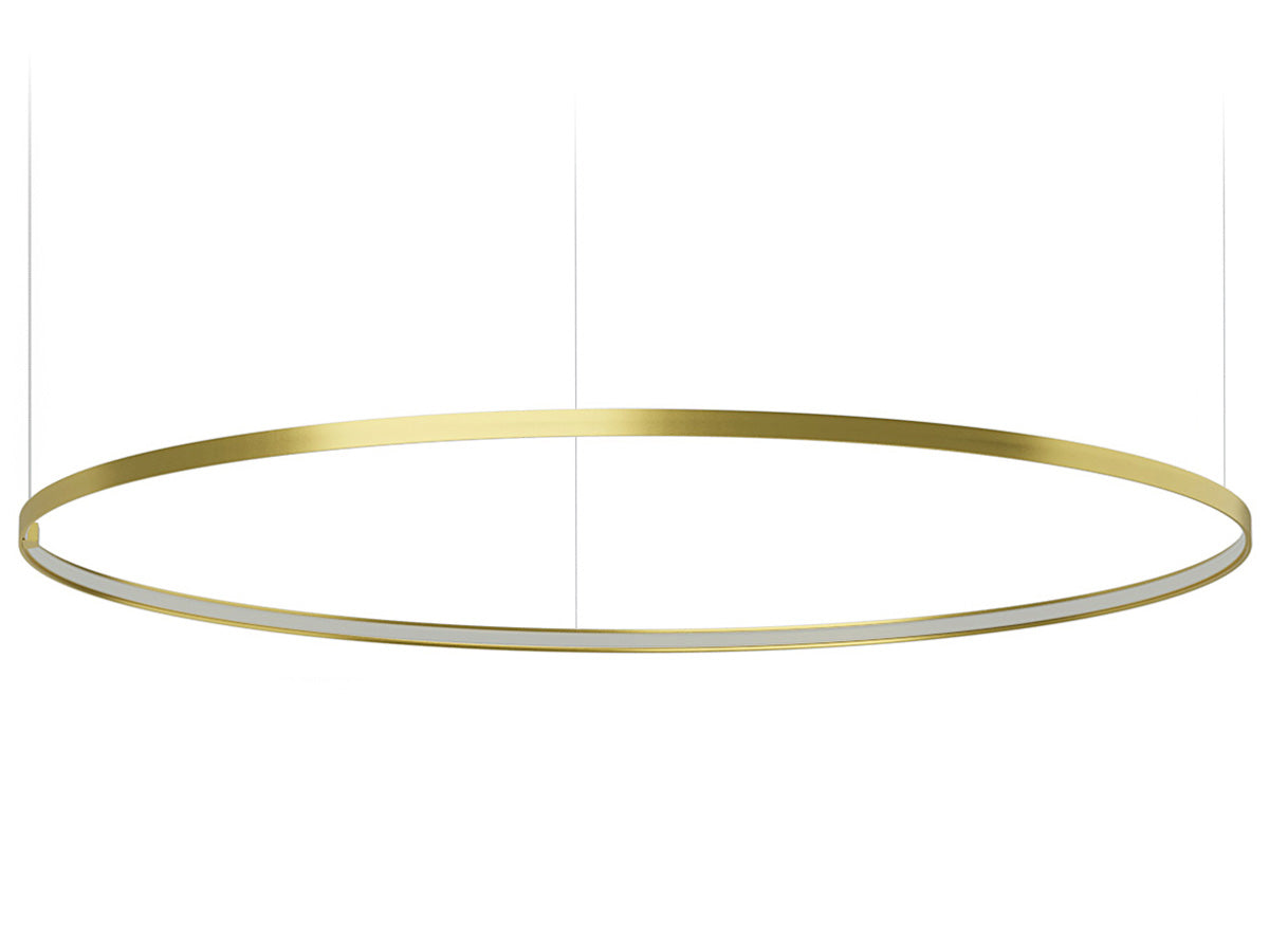 Zero Round suspension lamp - Matte Brass - 150cm
