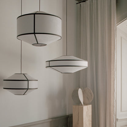 New Works Kite Pendant Lamp White and Black Tyvek Ø55